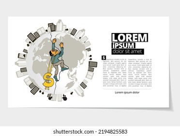 Business presentation infographic template, vector