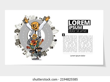 Business presentation infographic template, vector