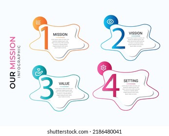 Presentación de negocios Infografías abstractas de la plantilla de diseño de vectores 3d con 4 pasos o opciones. se puede utilizar para diseño de flujo de trabajo, diagrama, informe anual, diseño web, banner creativo, vector de etiqueta