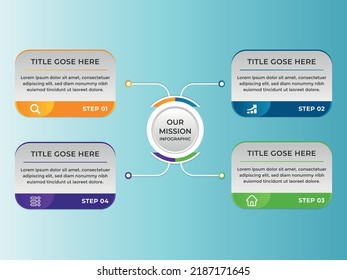 Business Presentation Infographics abstract 3d vector design template with 4 steps or options. can be used for workflow layout, diagram, annual report, web design, Creative banner, label vector