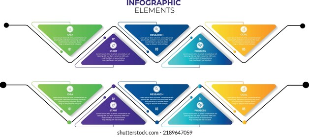 Business Presentation Infographics abstract 3d vector design template. Can be used for workflow layout, diagram, annual report, web design, Creative banner, label vector