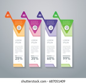 Business presentation or infographics concept with 4 options. Web Template of a infograph or diagram. Vector infographic of technology, marketing or education process