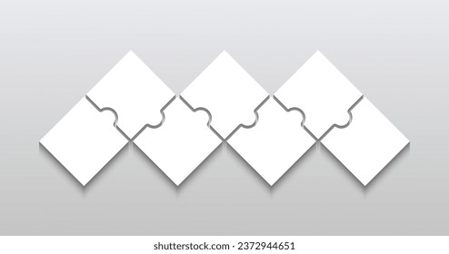 Business presentation for infographics. Puzzle grid template. Jigsaw pieces mosaic. White modern background. Infographic diagram. Vector illustration.