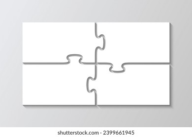 Presentación de negocios para infografías. Infografía de presentación de negocios Rectangle. Gráfico informativo del rompecabezas con 4 piezas, pasos, partes del diagrama de procesos. Cuadrícula de rompecabezas. Vector