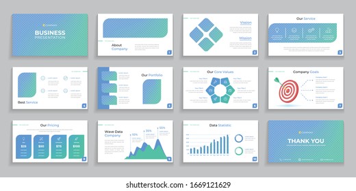 Business Presentation Layout Design with Infographic and Target