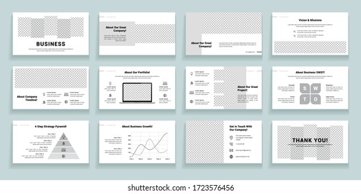 Business Presentation Layout Design with Infographic