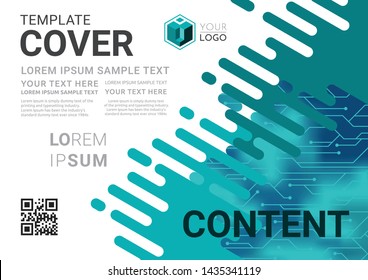 Business Presentation layout design template. Flyer Design, Annual report, Cover design template, Science technology concept, Flat style vector illustration artwork A4 size.