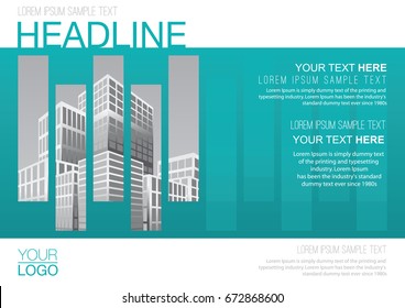 Business Presentation layout design template, Business Financial for background, Cityscape background, Flat style vector illustration artwork.