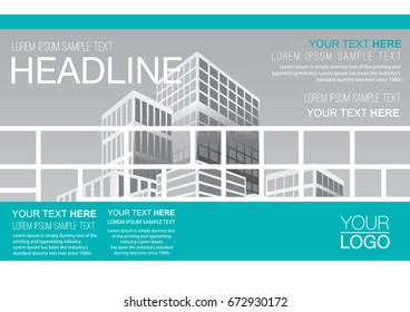 Business Presentation layout design template, Business Financial for background, Cityscape background, Flat style vector illustration artwork.