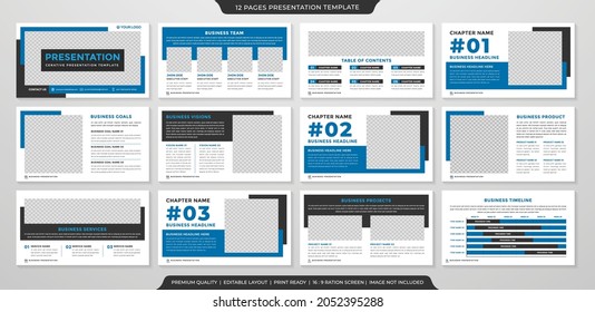 business presentation layout template with clean style use for business portfolio and annual report