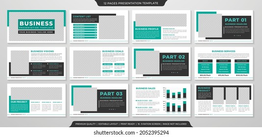 business presentation layout template with clean style use for business portfolio and annual report