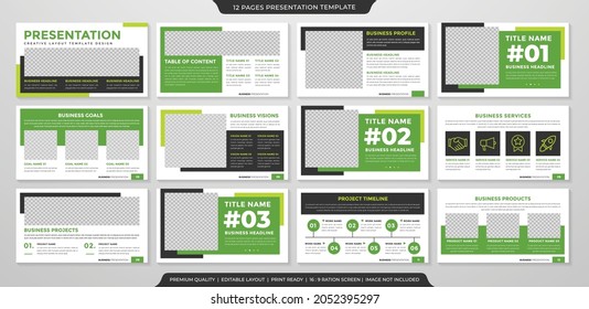 business presentation layout template with clean style use for business portfolio and annual report