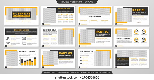 business presentation layout template design with clean concept and minimalist style use for business presentation and company profile
