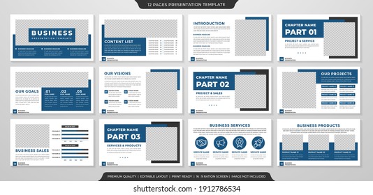 business presentation layout template design with minimalist style and clean layout use for corporate annual report and company profile 