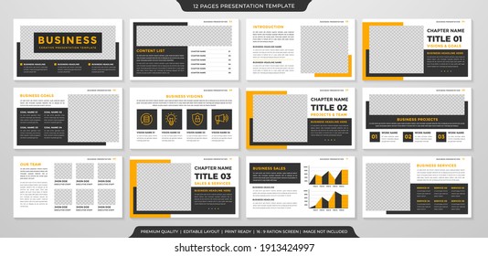 Business Presentation Layout Template Design With Minimalist Style And Modern Concept Use For Business Proposal
