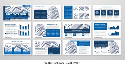 Diseño de Plantilla de presentación de negocios con estilo minimalista y uso de concepto moderno para propuestas de negocios