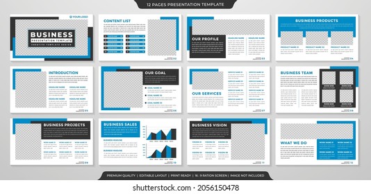 business presentation layout template with minimalist and modern style use for corporate annual report and business portfolio