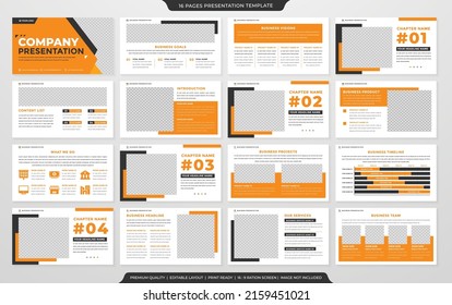 plantilla de diseño de presentación de negocios con un uso de estilo minimalista para informes anuales corporativos y perfil de empresa