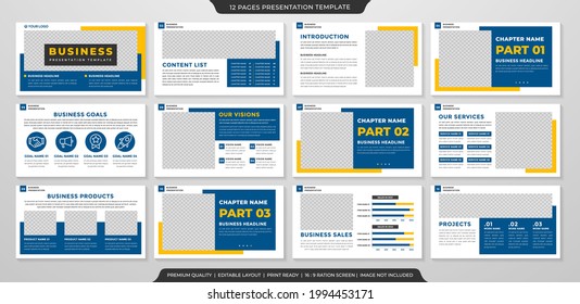 business presentation layout template with modern and minimalist concept  