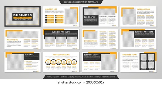 business presentation layout template with modern and clean style use for corporate infographic and business profile 