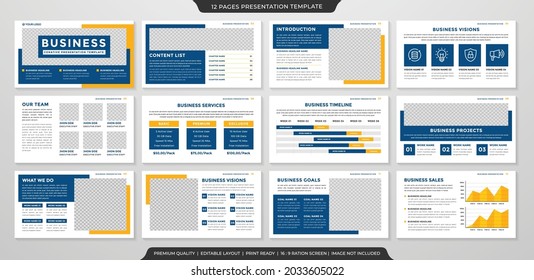 business presentation layout template with modern and clean style use for corporate infographic and business profile 