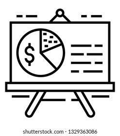 Business presentation line icon 