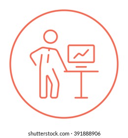 Business presentation line icon.