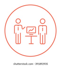 Business presentation line icon.