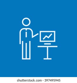 Business presentation line icon.