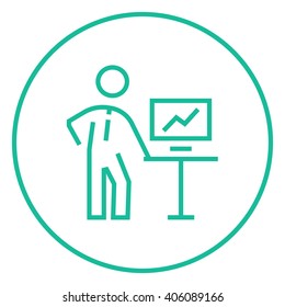 Business presentation line icon.