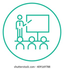 Business presentation line icon.