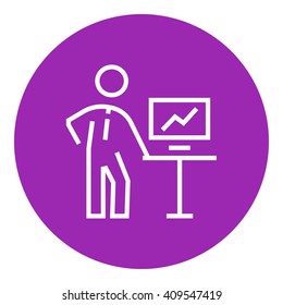 Business presentation line icon.