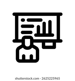 business presentation line icon. Clean and minimalist vector icon for websites, mobile apps, presentations, and logos. Fully scalable and customizable for any project.