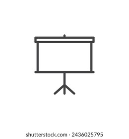Business Presentation line icon. linear style sign for mobile concept and web design. Blank projector screen outline vector icon. Symbol, logo illustration. Vector graphics