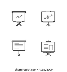 business presentation  Line  icon set