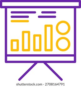 Línea de presentación de negocios Diseño de íconos de Vector de dos colores