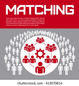 Business presentation - management and matching. Vector illustration.