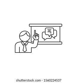 business presentation - minimal line web icon. simple vector illustration. concept for infographic, website or app.
