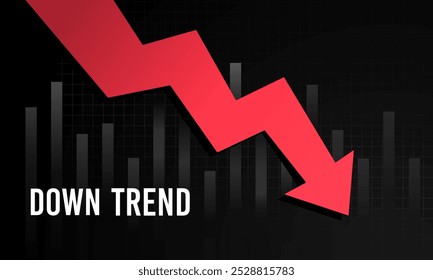 Apresentação de negócios com setas em movimento. Tendência decrescente, Negócios avançando, Pôster, Folheto, Relatório e Banner. 
