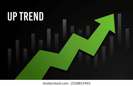 Business presentation with moving arrows. Up trend, Business moving forward, Poster, Brochure, Report and Banner. Vector illustration.