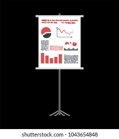 Business Presentation on Roll-up. Template. Charts and diagrams
