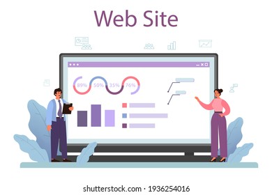 Business presentation online service or platform. Presenting business