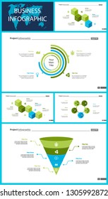 Business presentation page design set can be used for annual report, web design, workflow layout. Analysis concept. Process cart, flowchart, donut, pie graphs, organizational chart, bar graph