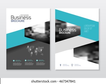 Business presentation with photo and geometric graphic elements. 