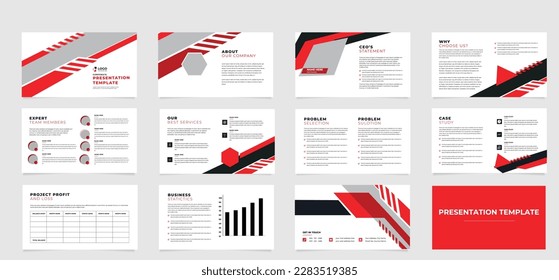 Business presentation powerpoint templates set. Use for presentation background, keynote template, brochure design, website slider, landing page, annual report