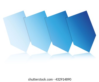 business presentation process diagram, blue color theme