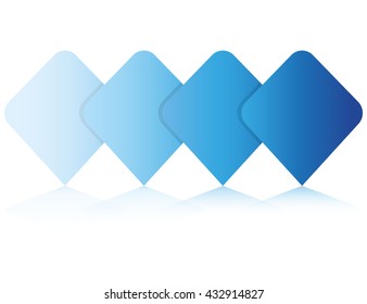 business presentation process diagram, rectangle shape blue color theme