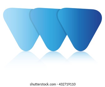 business presentation process diagram, triangle shape blue color theme