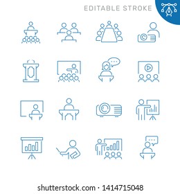 Business Presentation Related Icons. Editable Stroke. Thin Vector Icon Set