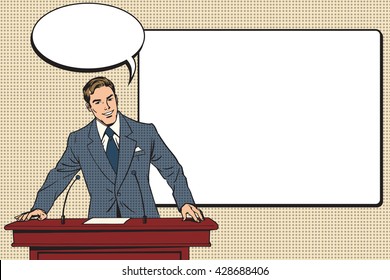 business presentation, a scientific lecture